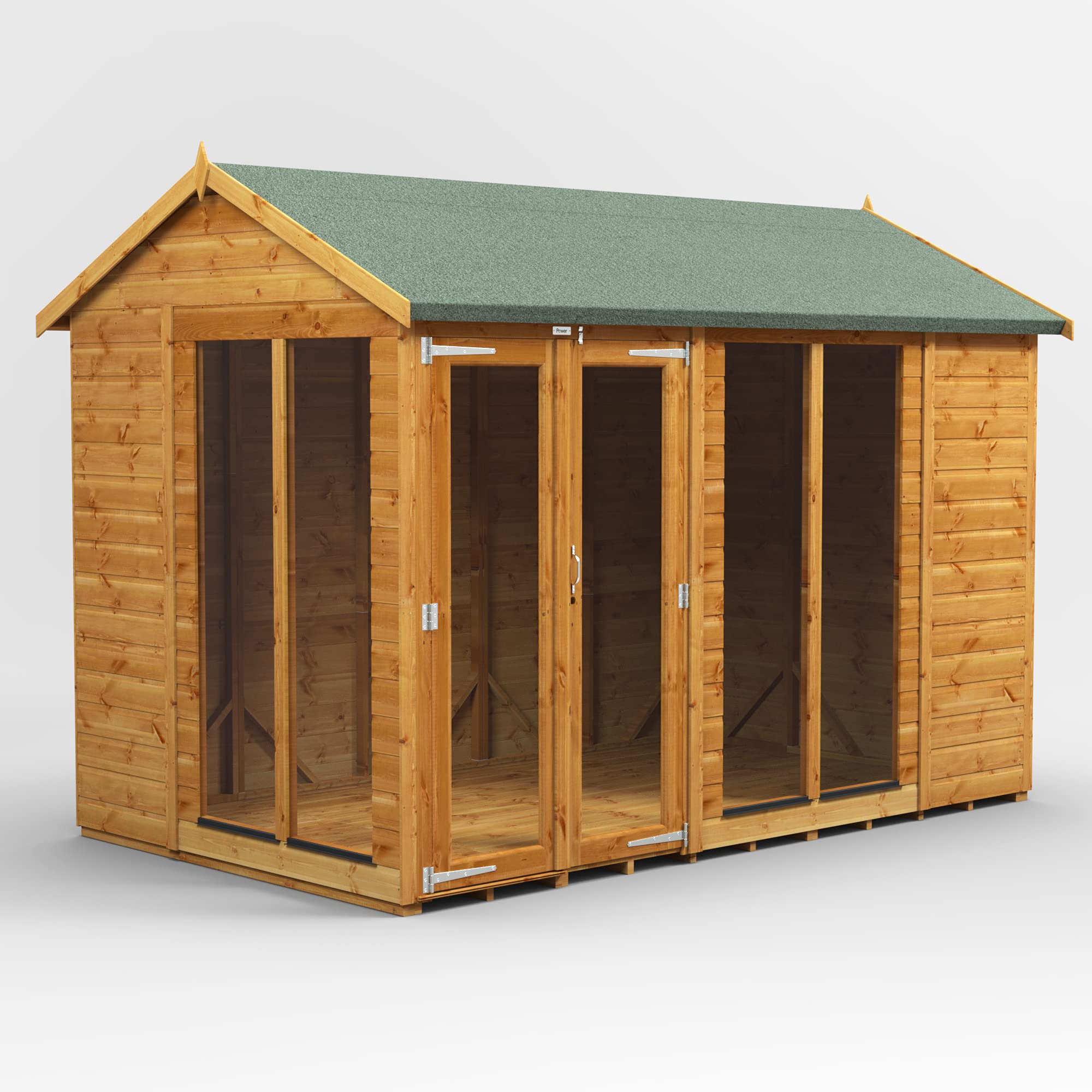 Powersheds High Grade Premium Apex Summer House Wooden Shed with Security Features, PVC Window Sills, Door & Window Flexibility, made from Extra Thick Timber — view 25
