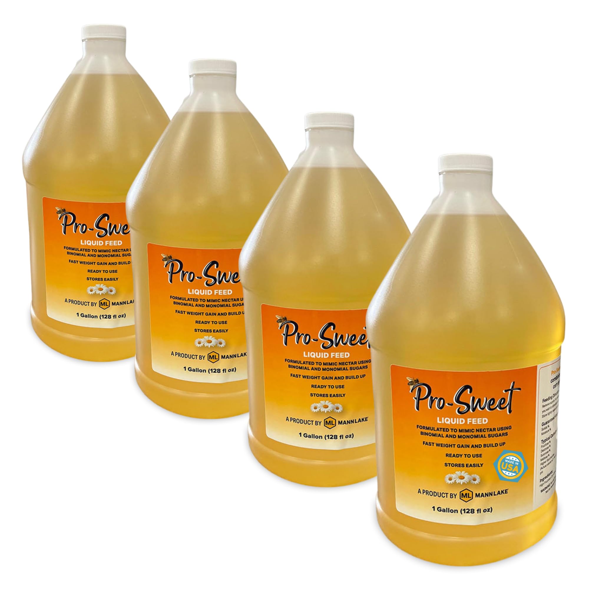 Mann Lake Pro-Sweet Liquid Feed, Natural Supplemental Feed for Bees, Ready-to-Use Nectar Alternative, Formula for Optimal Nutrition & Hive Weight, 1