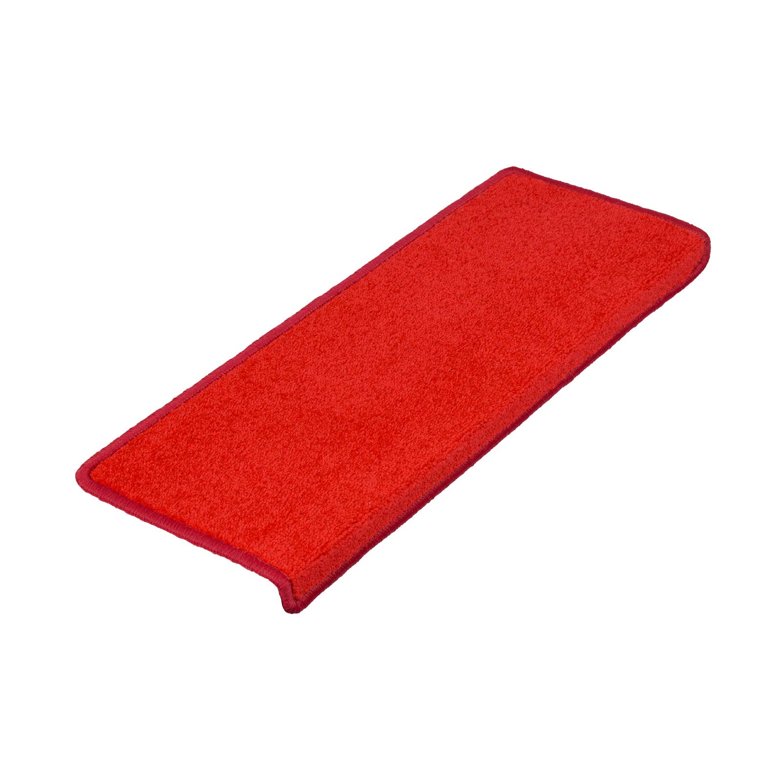 casa pura Stufenmatte Dynasty Velours - Halbrund oder eckig - In 7 Farben (Stufenmatte rechteckig1 Stück, Rot)