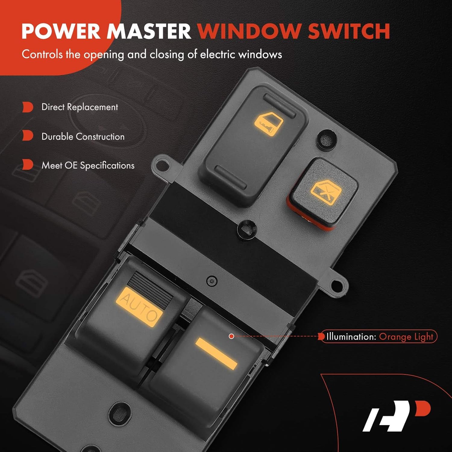 A-Premium Front Driver Side Master Power Window Switch Compatible with Honda Accord 2005 2006 2007 Coupe, Fit LX Submodel Only, Replace# 35750SDNA03, 35750SDNA04