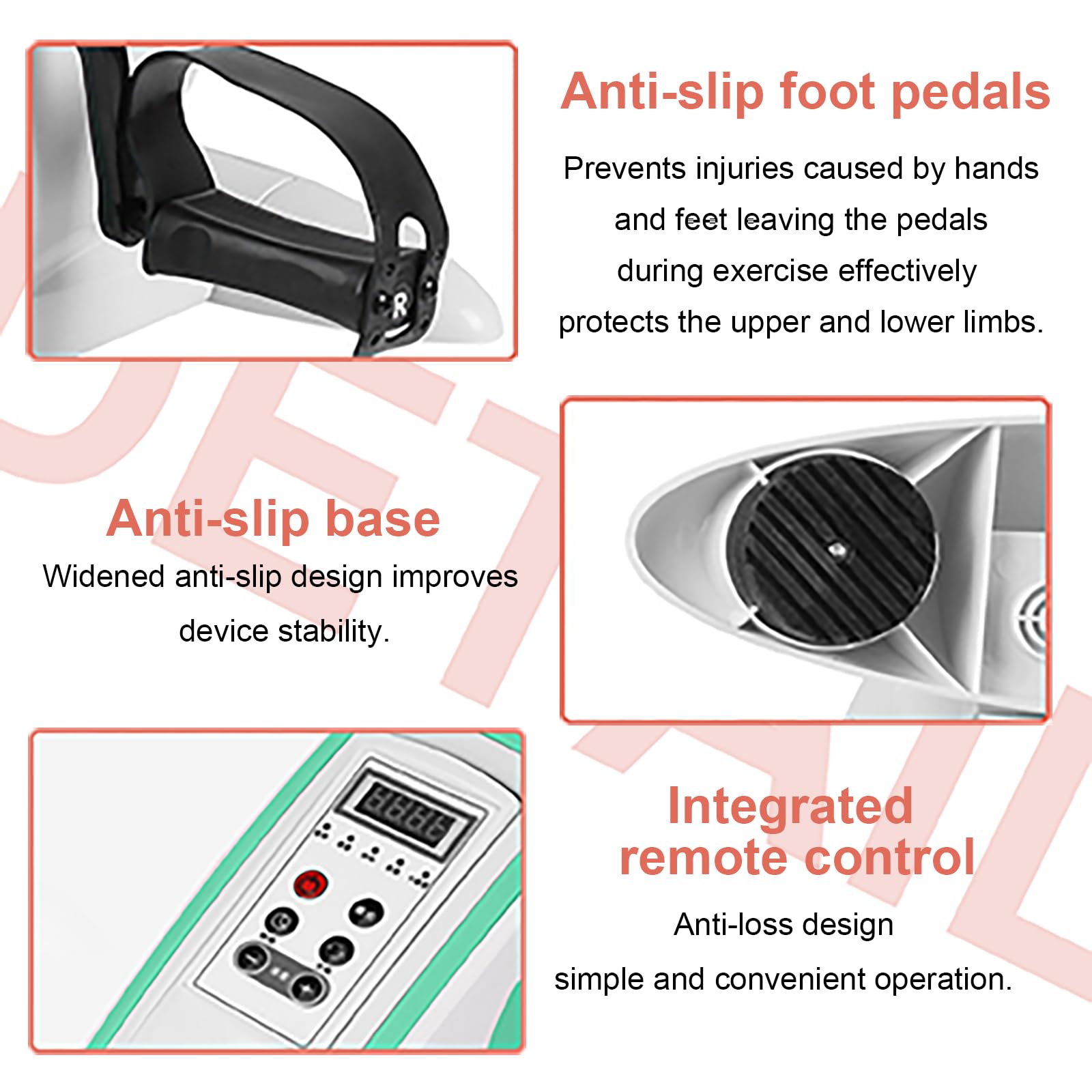 Elektryczny mini rower treningowy/stepper z pedałami, odpowiedni dla seniorów, regulowany i przenośny rower treningowy, sprzęt rehabilitacyjny, mini trenażer rowerowy