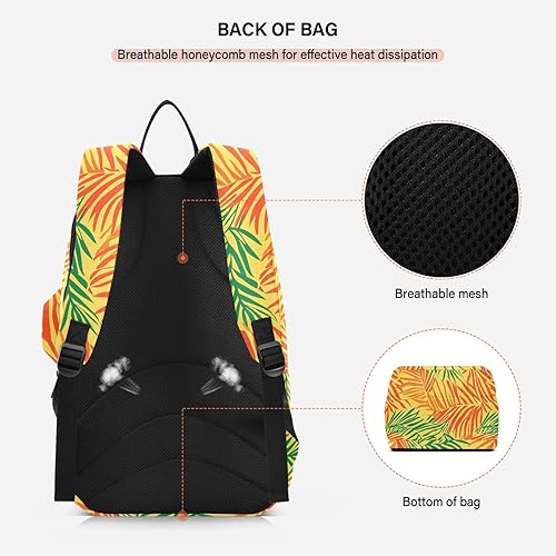 Miniatura 4 de Bolsa deportiva de tenis para mujer, impermeable, hojas tropicales, estilo de ilustración, 2 raquetas, cubierta de raqueta de tenis, bolsa de
