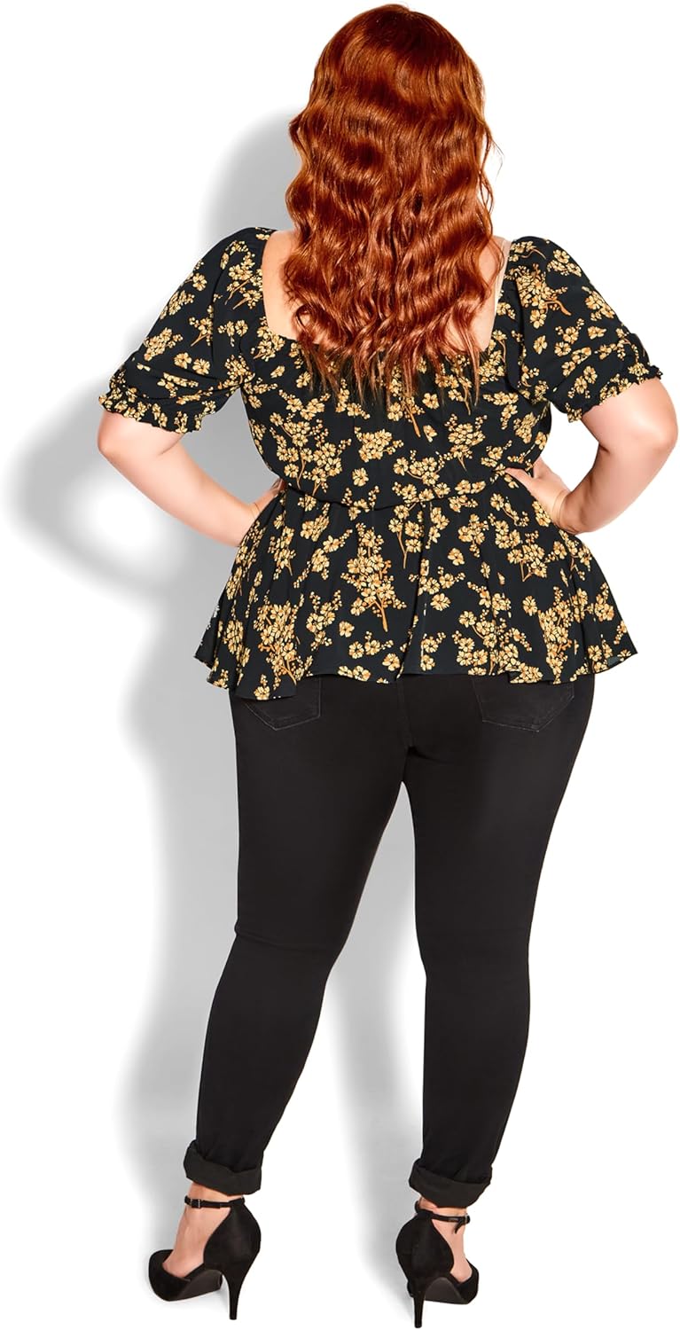 City Chic Womens Plus Size Top Quirky PRT - Image 4