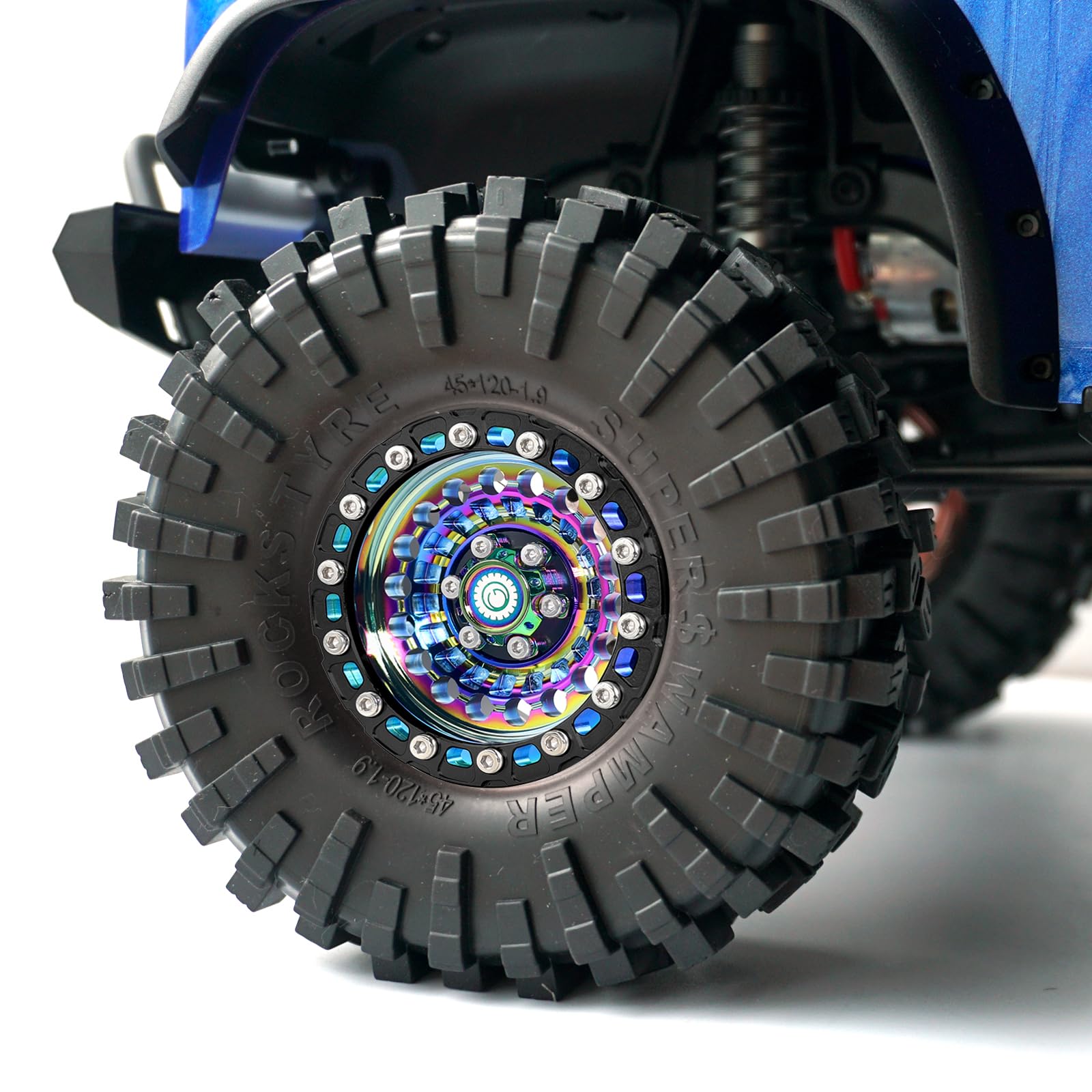 OGRC 1.9‘’beadlock Wheels RC crawler Beadlock Wheels for 1/10 RC Crawler SCX10 TRX4 VS4-10 Gen8 (Black)