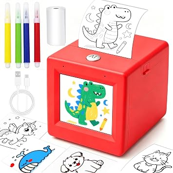 AI Voice-Powered Mini Sticker Maker for Kids, Study Notes & Labeling Portable Bluetooth Thermal Printer for Kids,Mini Thermal Printer with 6 Art Modes for DIY Arts and Crafts,3-12 Years Kids Gifts