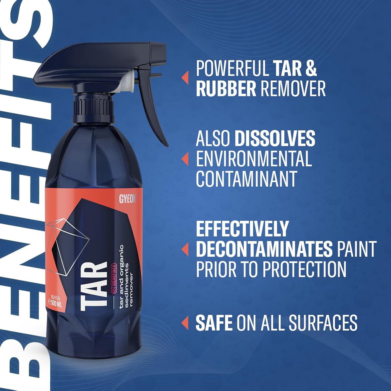 Gyeon Tar Remover for Cars Paint Trim Adhesive Sap Pine Automotive Rubber Residue Cleaner Professional Strength Safe on Coatings Degreaser Removes Road Tar Contaminants Quickly And Effectively