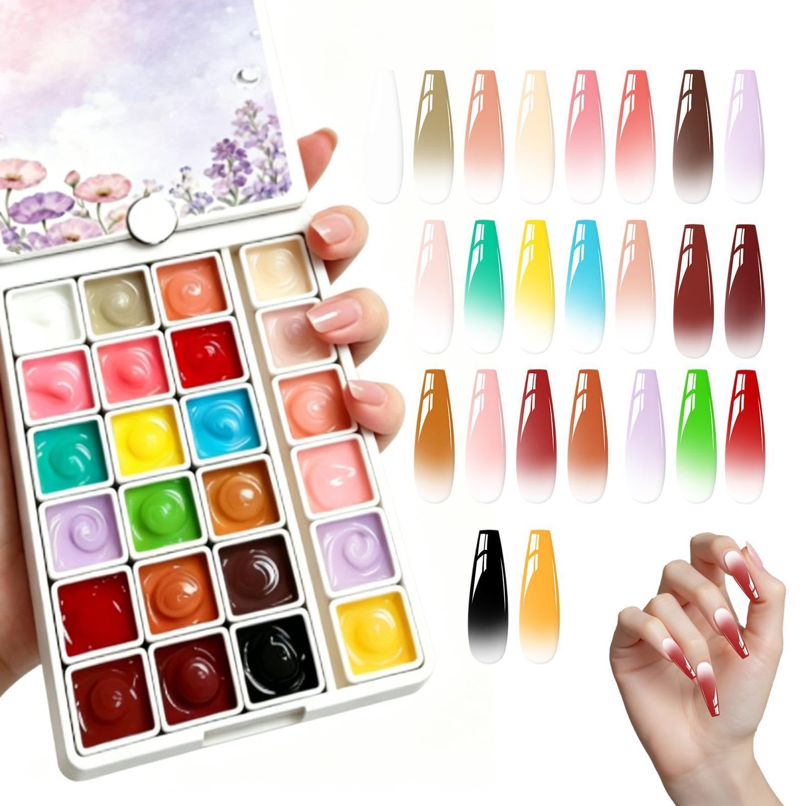 Gel de palmaditas para evitar manchas en manicuras degradadas de 24 colores 8