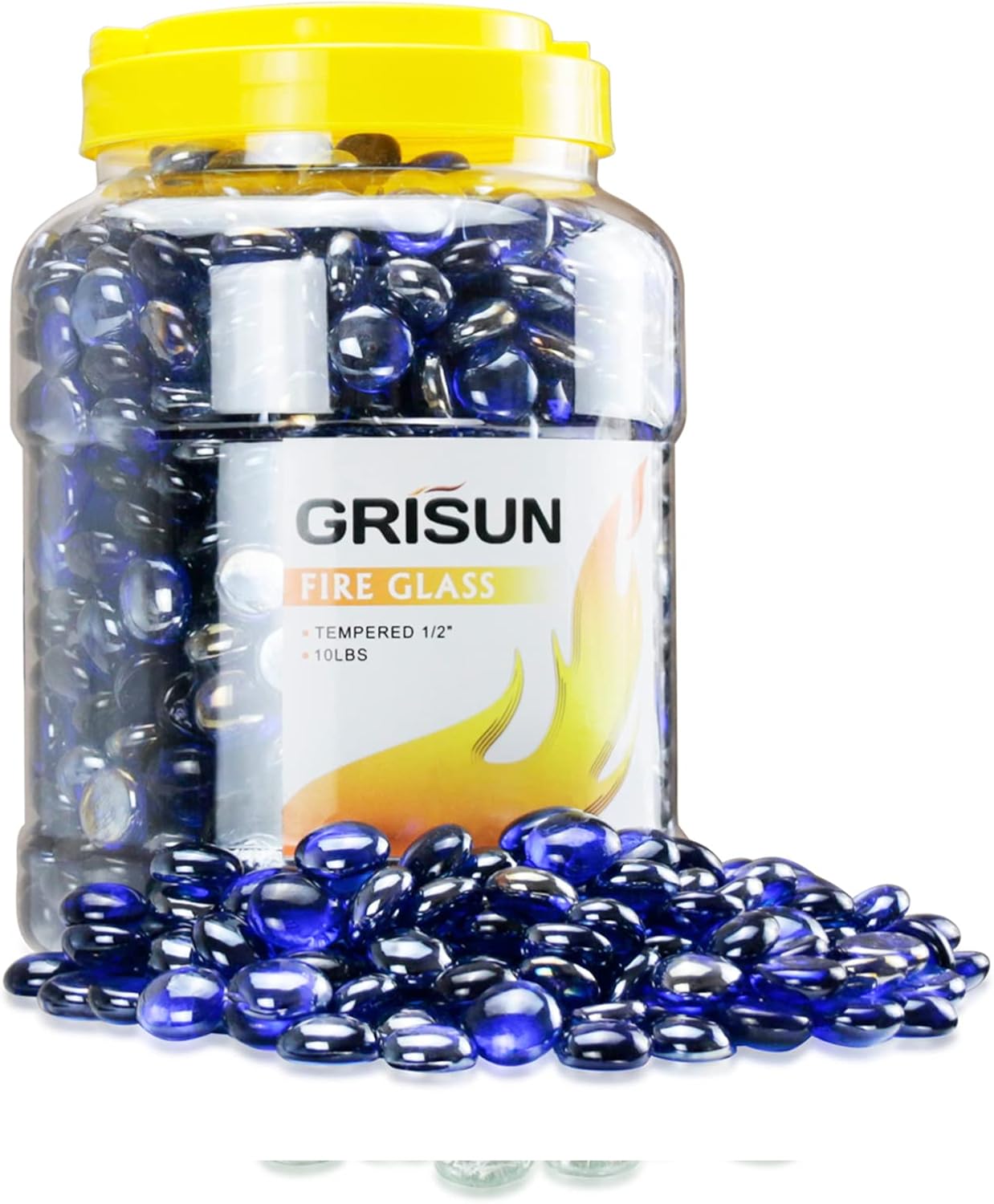 GRISUN Ultra Clear and Cobalt Blue Fire Pit Glass