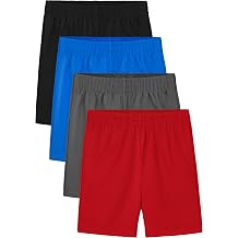 Resinta 4 Pack Toddler Boy Shorts Elastic Waist Boys Athletic Basketball Soccer Shorts Summer Pull-On Comfort for Playwear