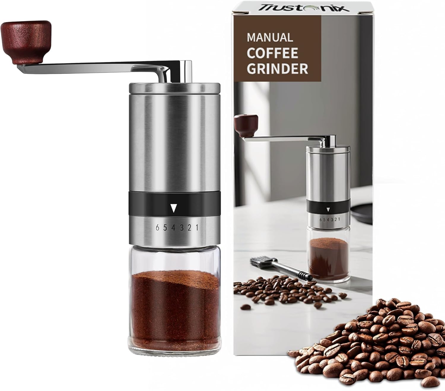 Portable Hand Coffee Grinder | Portable Coffee Grinder for Travel | Cocoa Beans Grinder | Portable & Compact Design | Smooth Grinding | Easy To Use | Higher Efficiency | Powerful & Stable