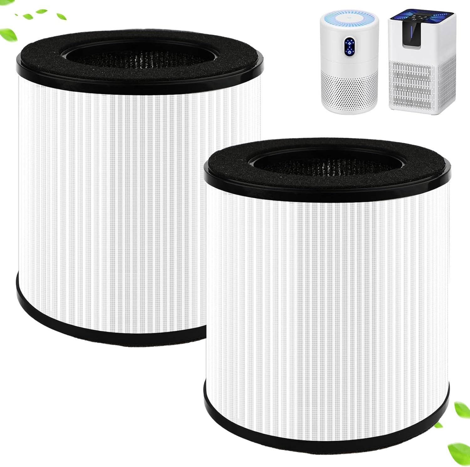B-D02L Air Purifier Replacement Filter, Compatible with MOOKA B-D02L/ M05, KOIOS B-D02L, VEWIOR B-D02U and Tailulu D10 Air Purifier, 3-in-1 HEPA Air Filter for B-D02L and B-D02U Air Purifiers, 2 Pack