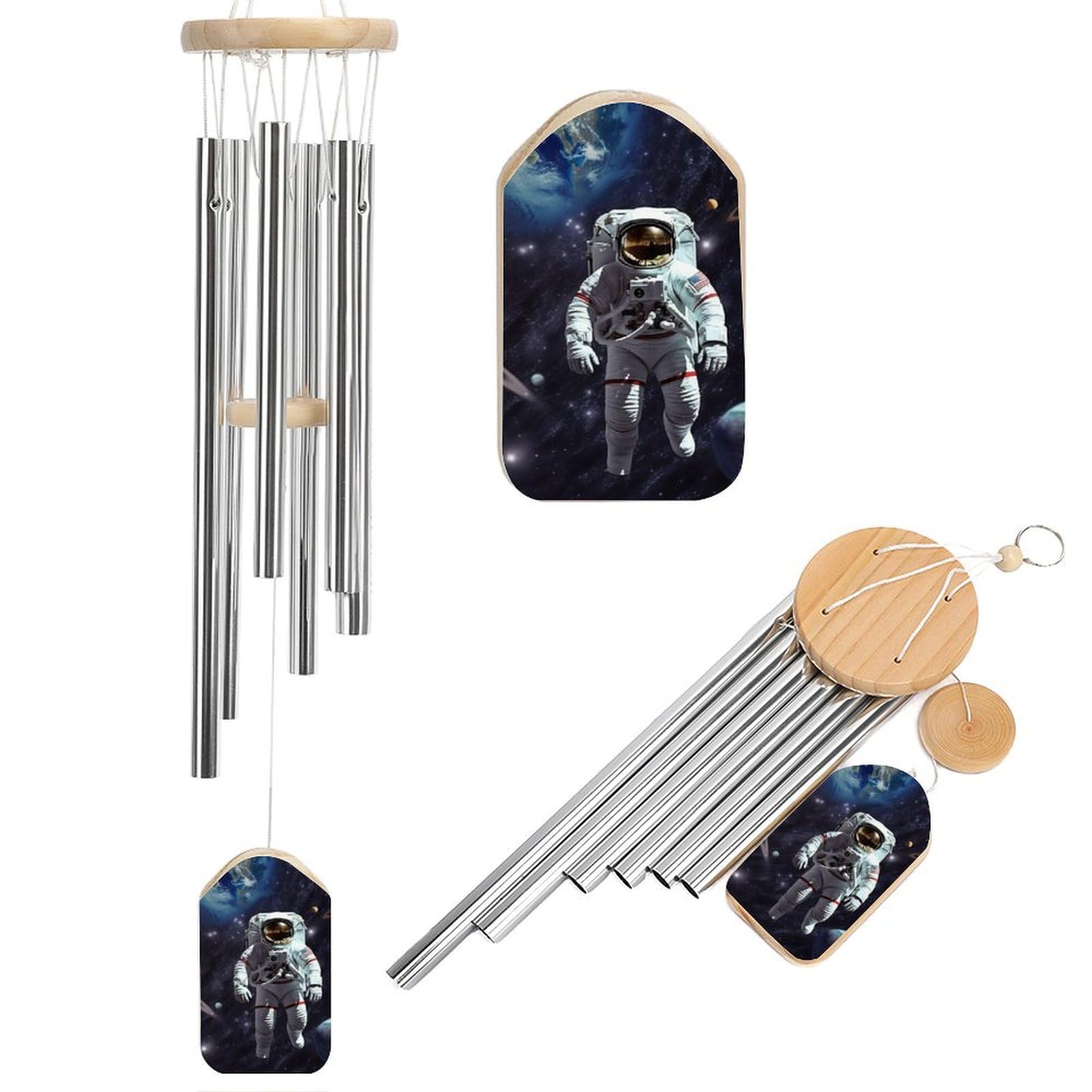 Carillon à vent commémoratif astronaute, une idée de cadeau originale pour amateur de jardin