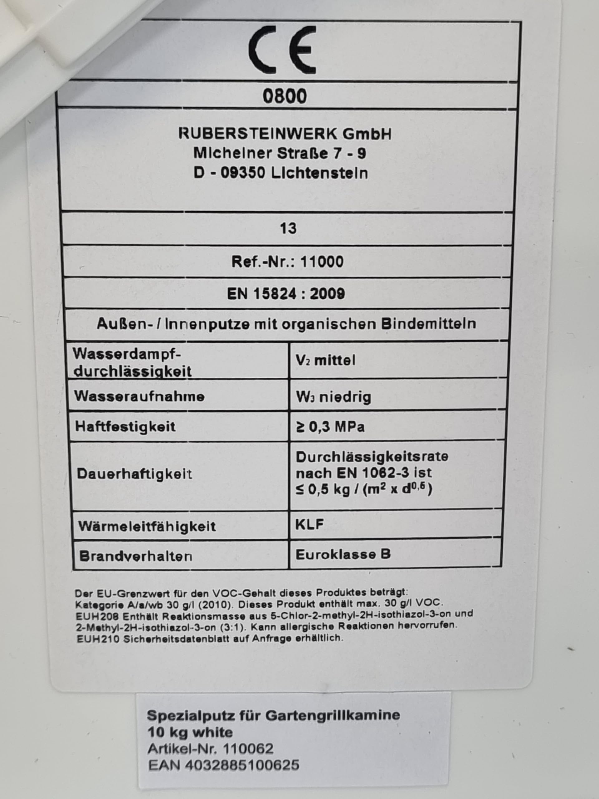 Ruberstein Spezialputz für Gartengrillkamine, 10 kg, beige, direkt vom Hersteller