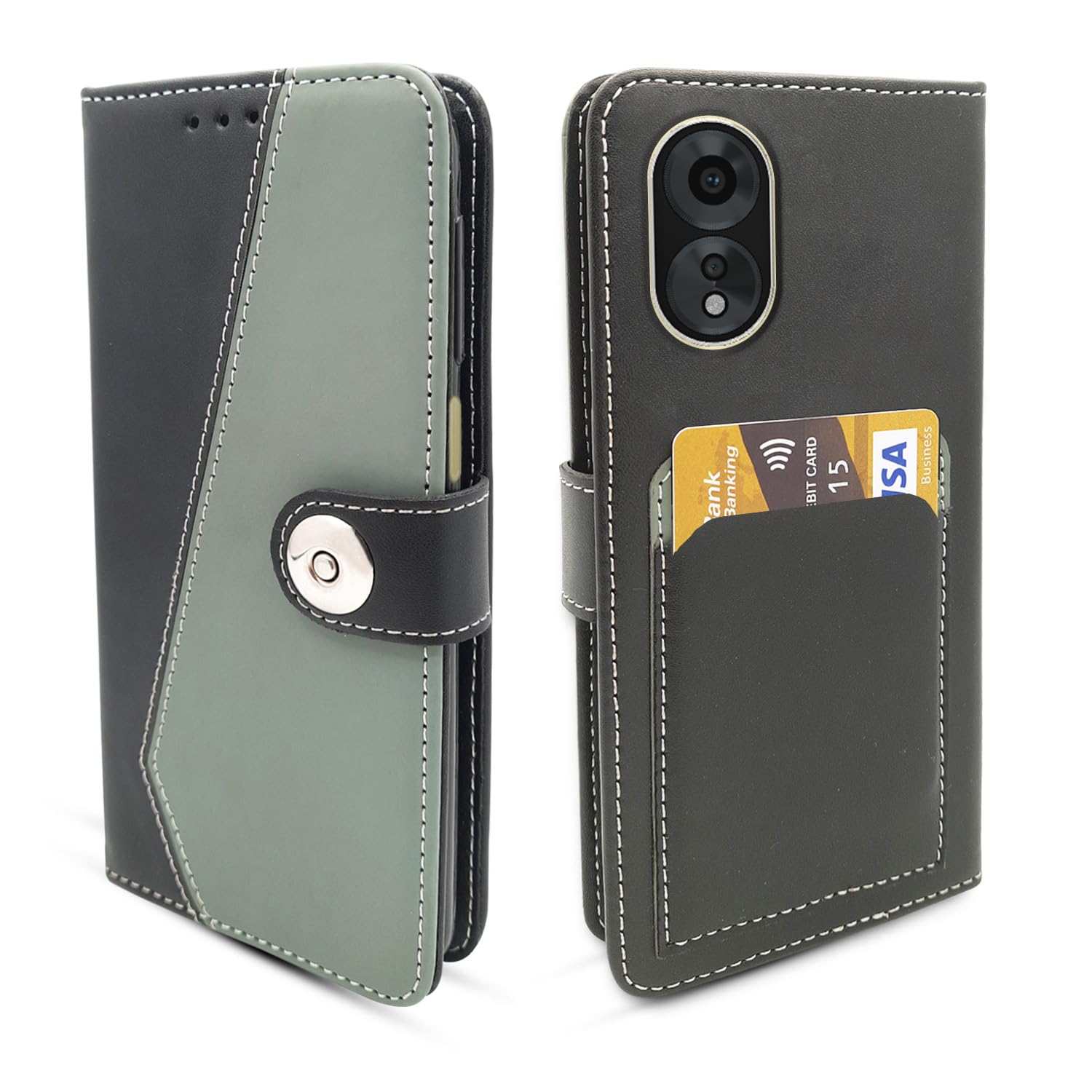Pikkme Oppo A38 4G / Oppo A18 4G Flip Cover | Genuine PU Leather Finish | Full 360 Protection | Wallet Style | Inbuilt Pockets & Stand | Strong Magnetic Flip Case (Grey) (B0CMD7W8R6) Amazon Price History, Amazon Price Tracker