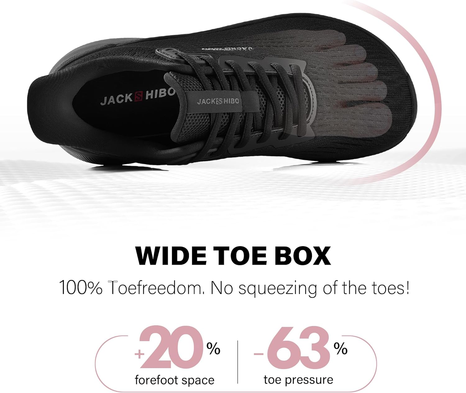 JACKSHIBO Wide Toe Box Shoes Women Slip in Arch Support Slip on Sneakers for Running Walking Athletic Tennis Orthopedic Plantar Fasciitis Thick Cushion Zero Drop Sole Width Hands Free Shoes - Image 3