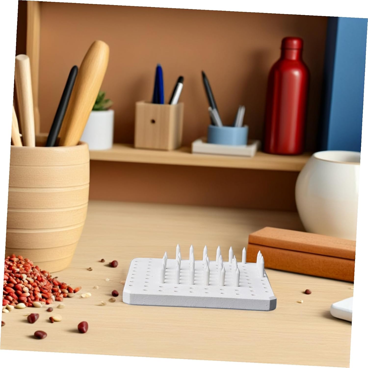 Gadpiparty 60pcs Pottery Kiln Support Nails with Refractory Mat Sturdy Tools for High Temperature Firing Compact Design for Easy Use and Replacement