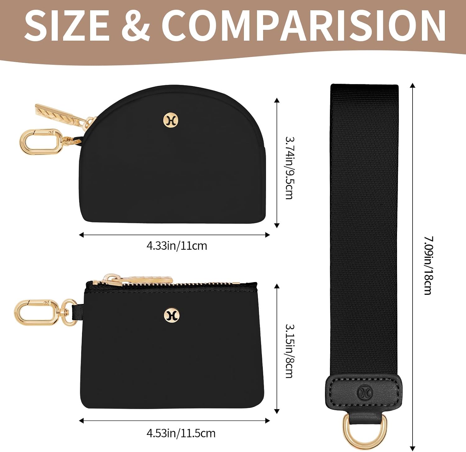 Hovmwey Keychain Wallet, Detachable Dual Pouch Wristlet Wallets for Women Men, Portable Mini Zip Around Small Wallet Coin Purse image 4