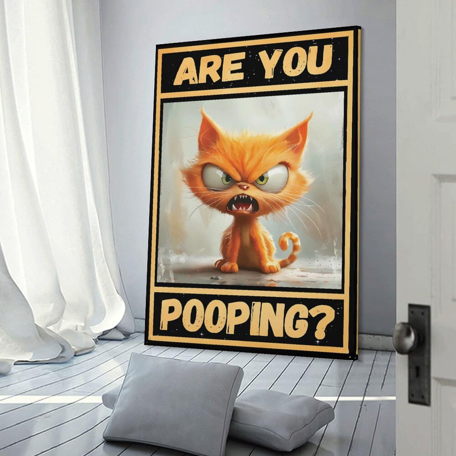 Junmoney Frame-Style-4 Are You Pooping Wall Picture Print, 20X30inch(50X75cm), For Wall Displays, Bedrooms Or Room Updates, Decorative Artwork With Flexible Styling