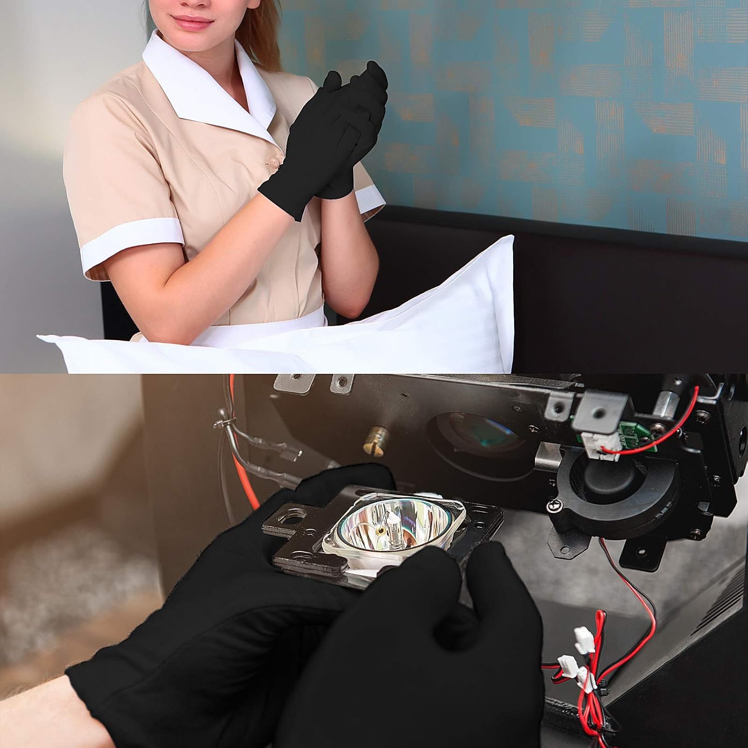 SATINIOR Cotton Gloves Bulk Stretchy Work Inspection Gloves for Women Men Dry Hands Handling Art Coin Jewelry