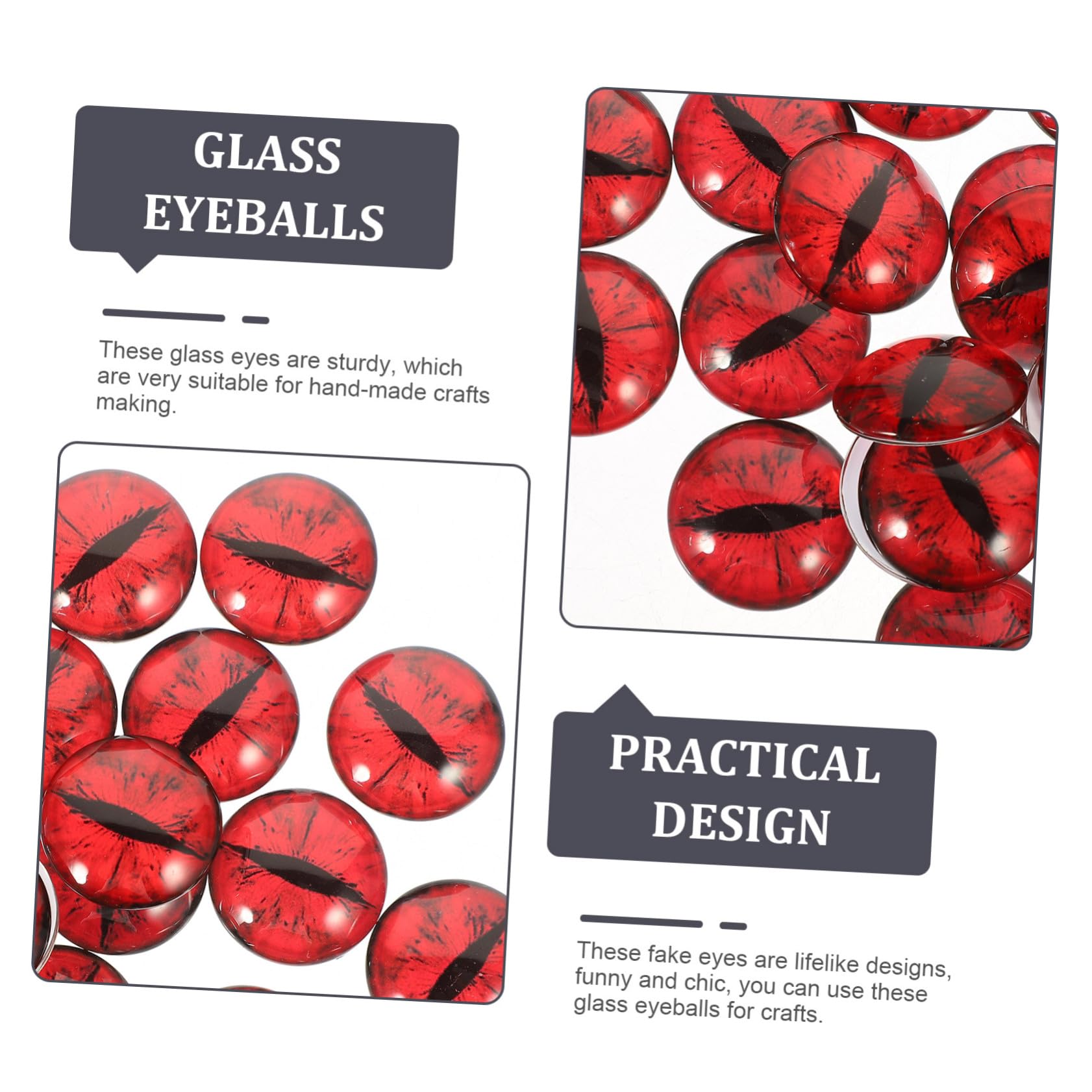Homoyoyo 100stücke Glas Augen Runde Glasaugen Für Puppen Basteln Simulation Augäpfel Zum Dekorieren Schmuckherstellungszubehör DIY Heimwerken