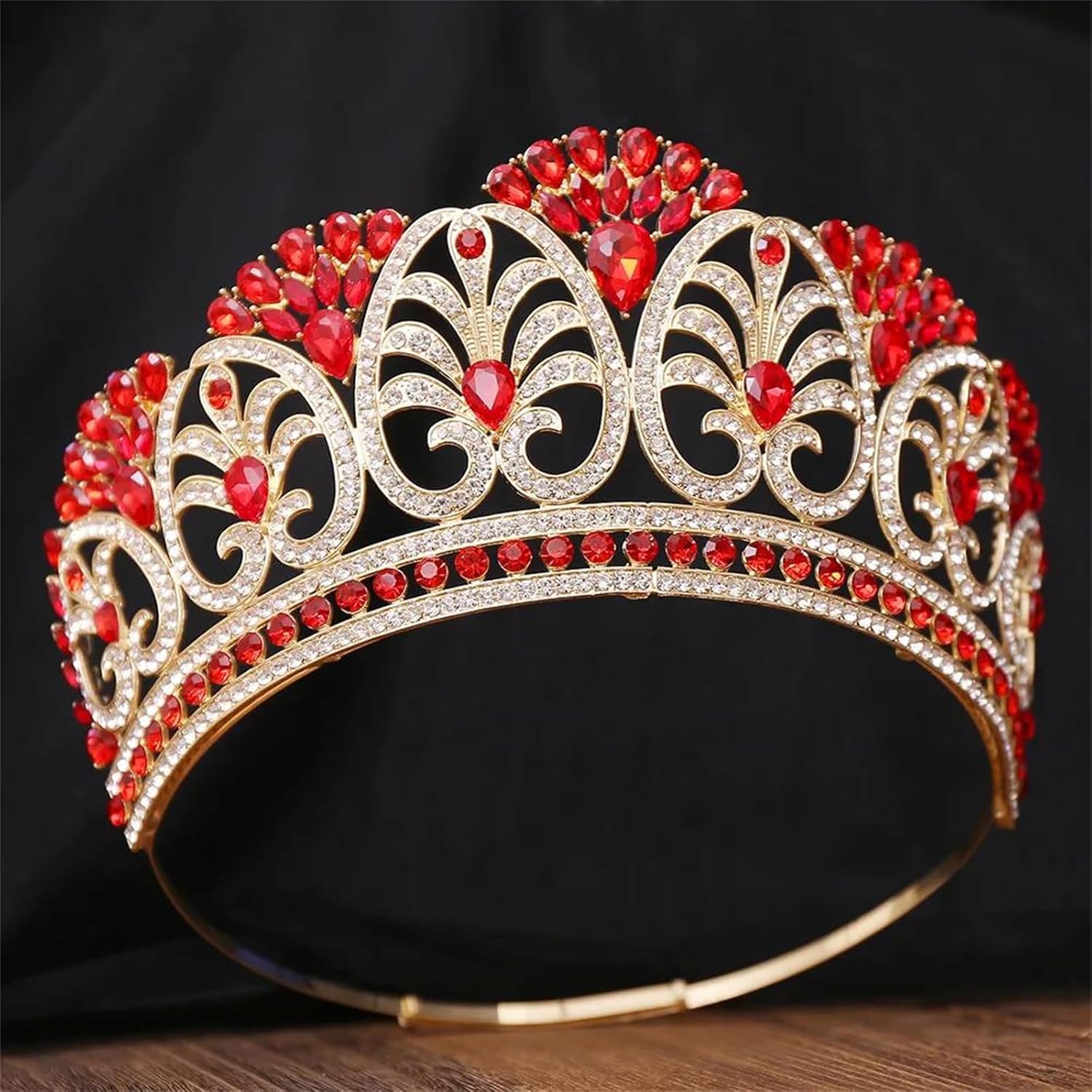 Vintage Royal Princess Crown For Women Luxury Rhinestone Tiara Crystal Bridal Headpieces Elegant Wedding Hair Accessories For Bride Prom Party