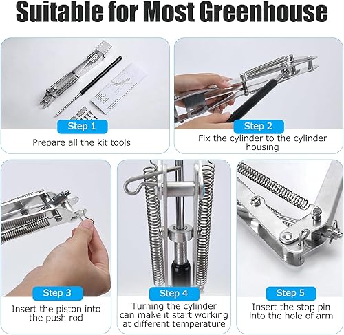 Miniatura 6 de CHANGE MOORE Abridor de ventilación automático para invernadero, abridor de ventana de techo, kit de ventilación automática, herramientas de
