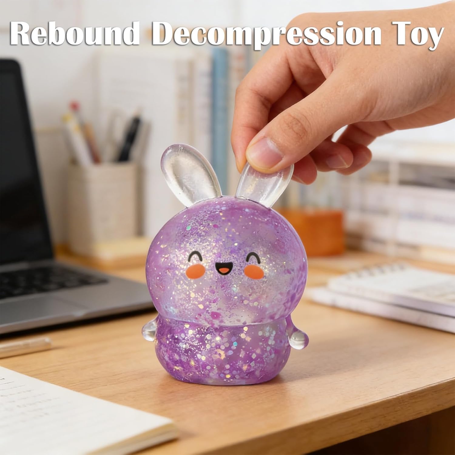 Easter Bunny Maltose Squeeze Toy, Slow Rising Stress Relief Decompression Gift, Soft Sensory Fidget for Adults & Teens, Easter Basket Stuffers
