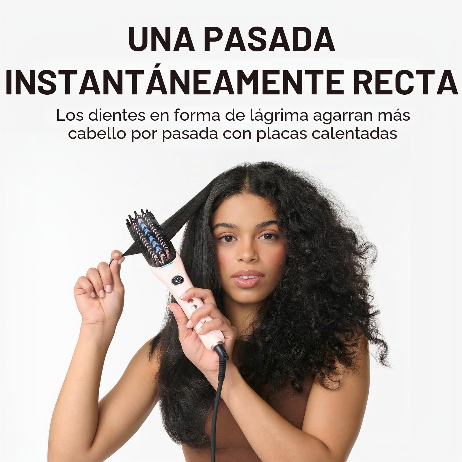 Wavytalk Cepillo alisador de vapor e iones, Planchas de Pelo 4 en 1 | Steambrush Pro reduce el daño por calor con vapor e iones, peinado rápido, brillo sin encrespamiento, voltaje dual, Rosa
