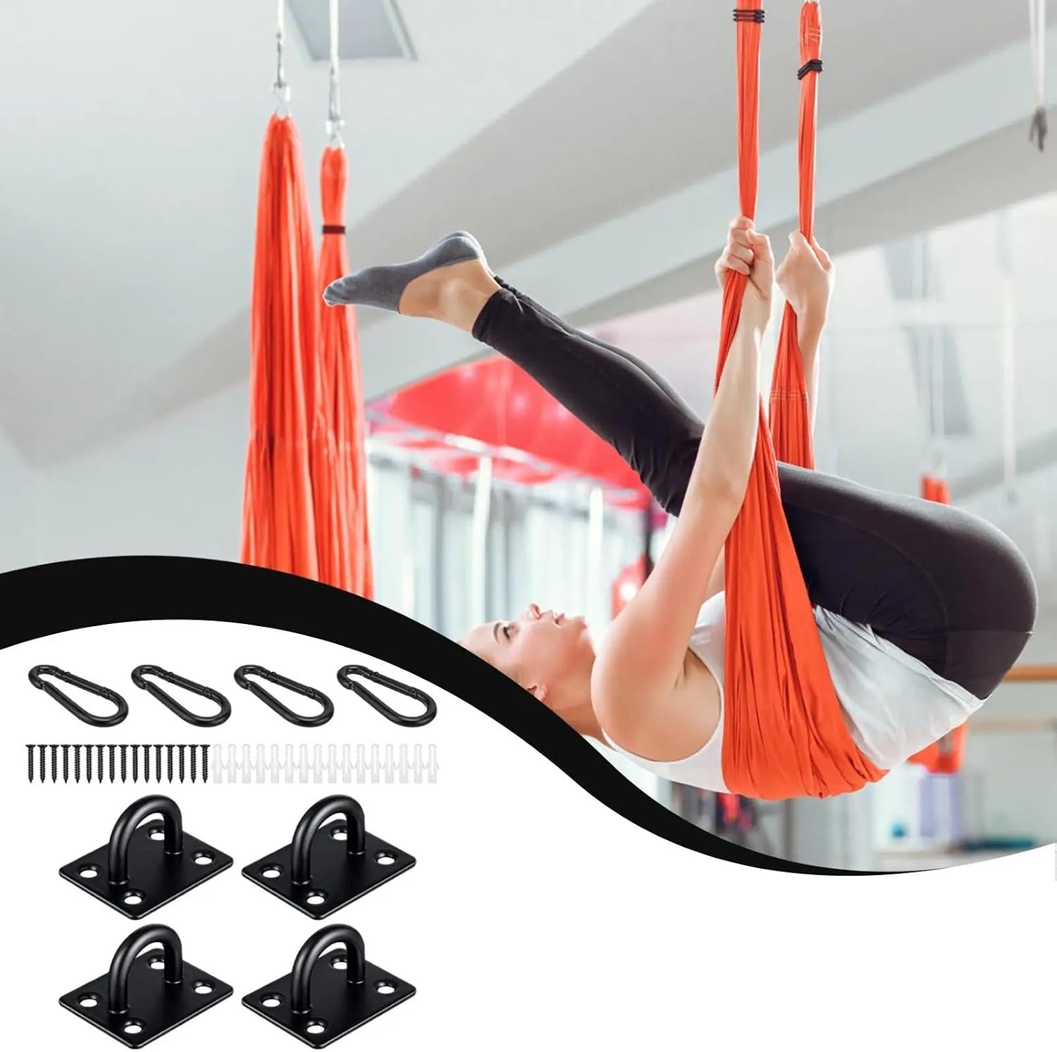 Stainless Steel Ceiling Hooks 8 Pcs Pad Eye Plate Stainless Steel Hammock Hooks Multi-Purpose Hanger Sail Hardware Kit for Furniture Patio Sunshade