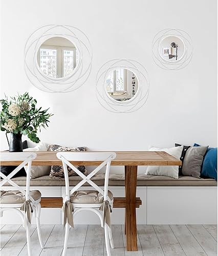 Miniatura 6 de HLFMVWE Espejo de pared negro pequeño redondo decorativo para pared, espejo de arte circular de metal para el hogar, baño, tocador, sala de estar o