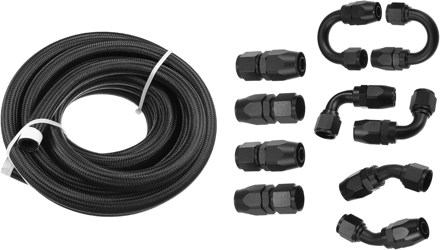 X AUTOHAUX Universal 10AN Fuel Line Kit 20FT Nylon Braided