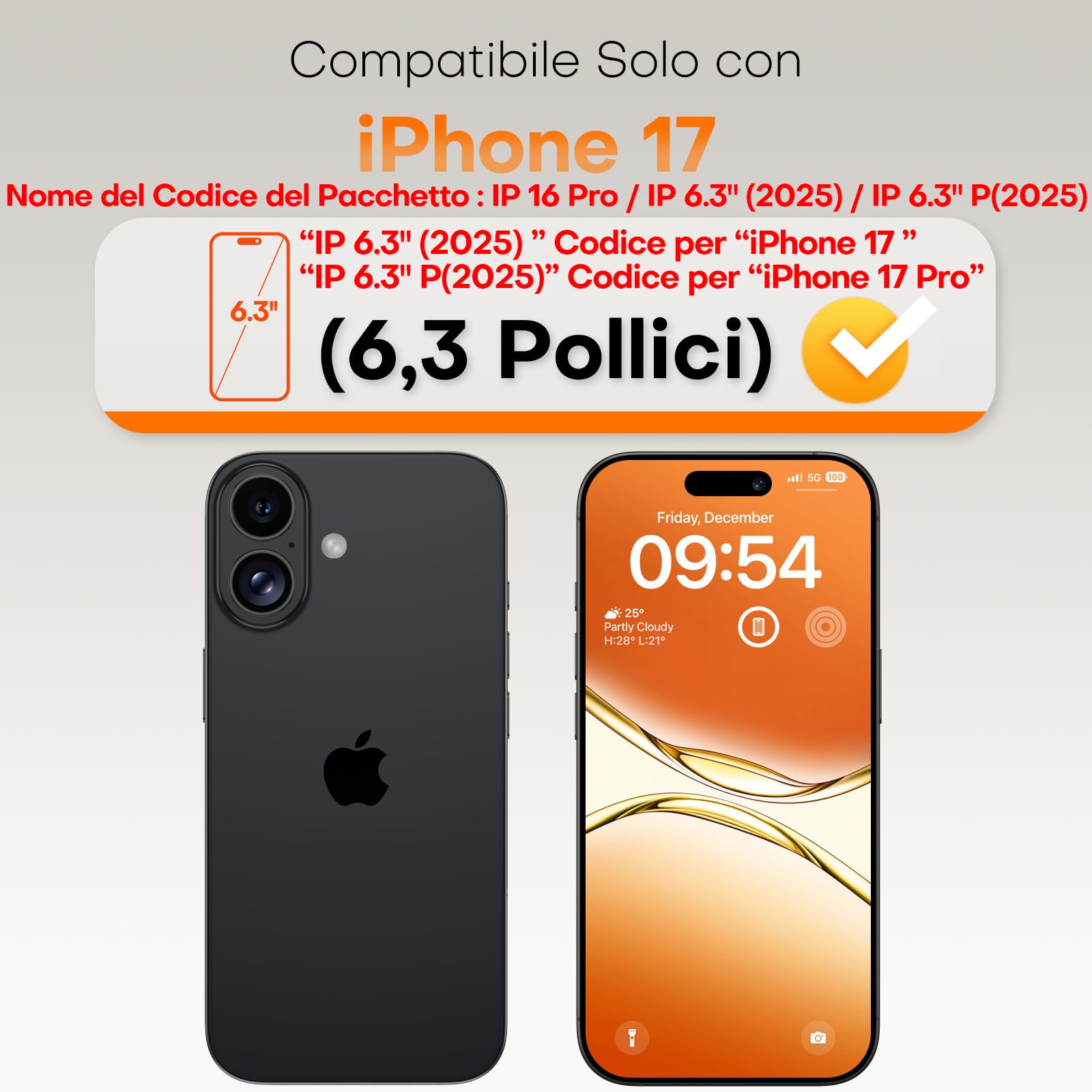 TOCOL Pellicola Vetro Temperato per iPhone 17, Rimozione Automatica Della Polvere, Senza Bolle, Durezza 9H, Copertura Completa, Compatibile con Custodie, 2 Pezzi