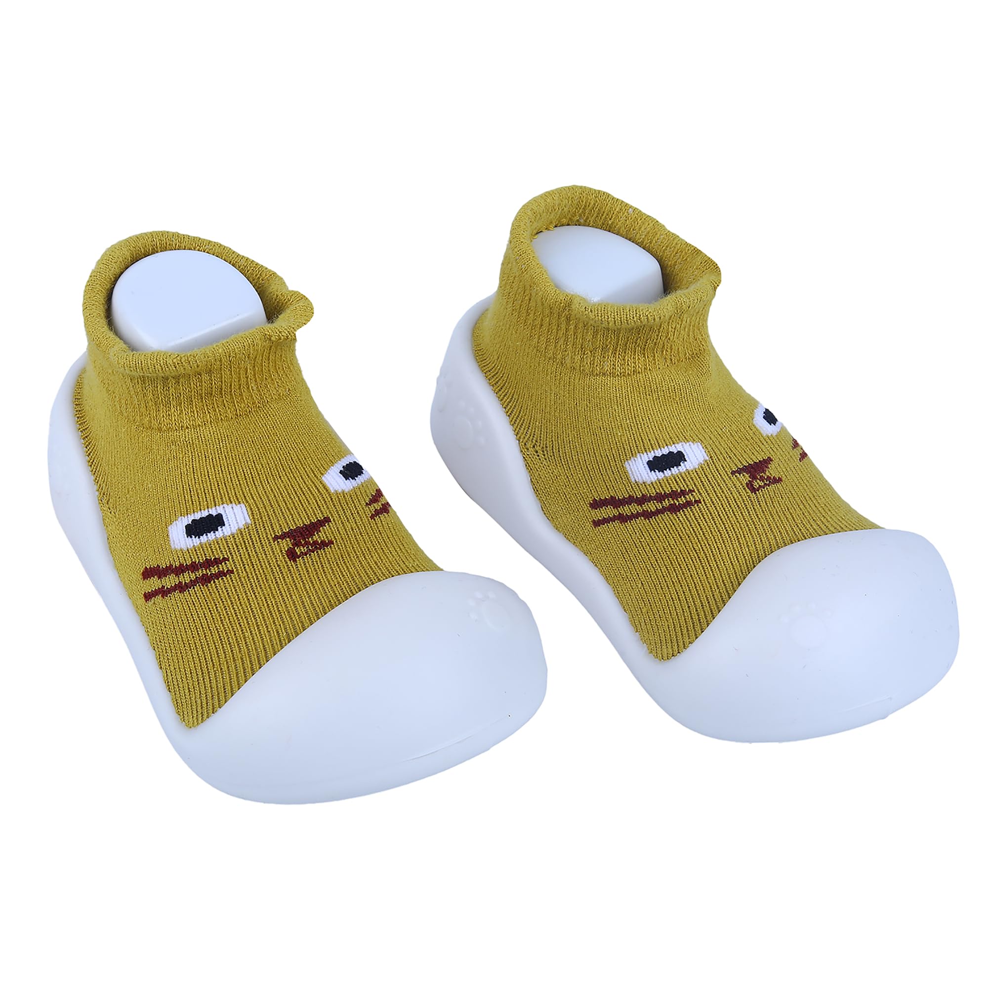BabyMoo Curious Cat Style Anti-Skid Sock Shoes Ultimate Comfort and Style for Infants, Toddlers, and Kids Lightweight, Durable Rubber Sole Pull-On Design for Boy & Girls-Mustard Age 6-9 Months (B0D571192T) Amazon Price History, Amazon Price Tracker