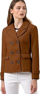 Abrigos Elegantes Para Mujer Abrigo Corto Con Solapa Con Muescas Y Doble Botonadura