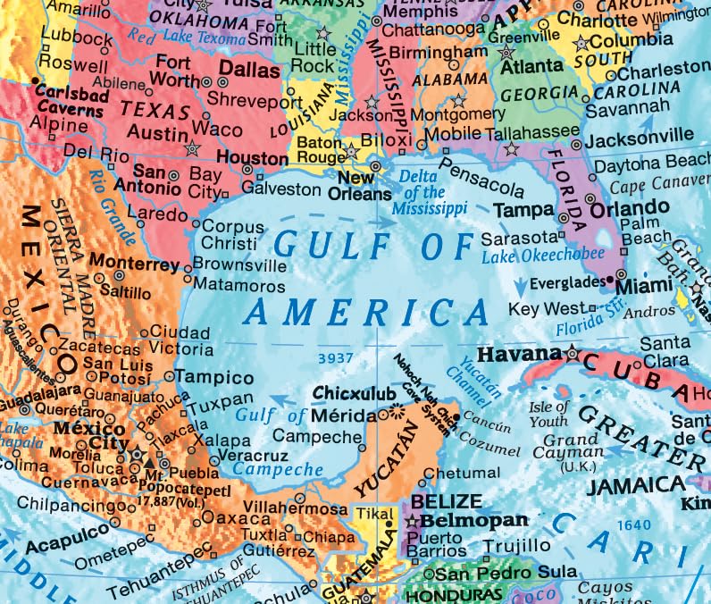 Gulf of America Student Globe - Educational Classic World globe, Blue Ocean, Raised Relief feature, made in USA, 12