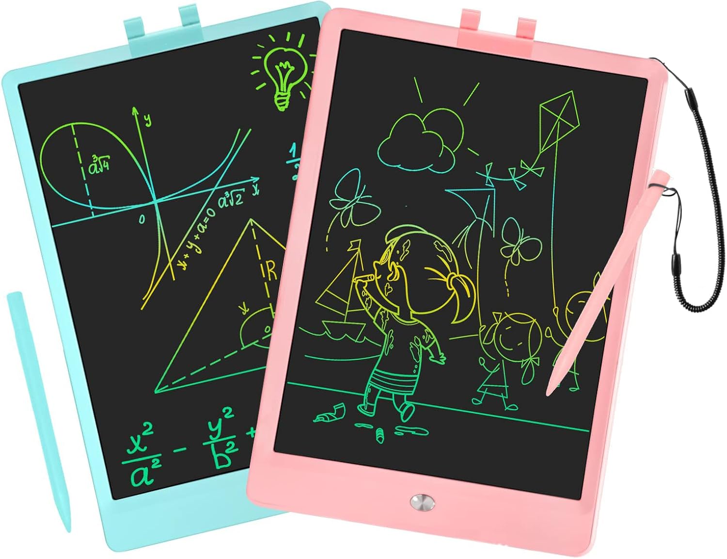2 Pack LCD Writing Tablet for Kids 10 Inch Reusable Drawing Tablets for Kids Colorful Writing Board Electronic Drawing Board Educational and Learning Toys for 2-4 Year Old Boys