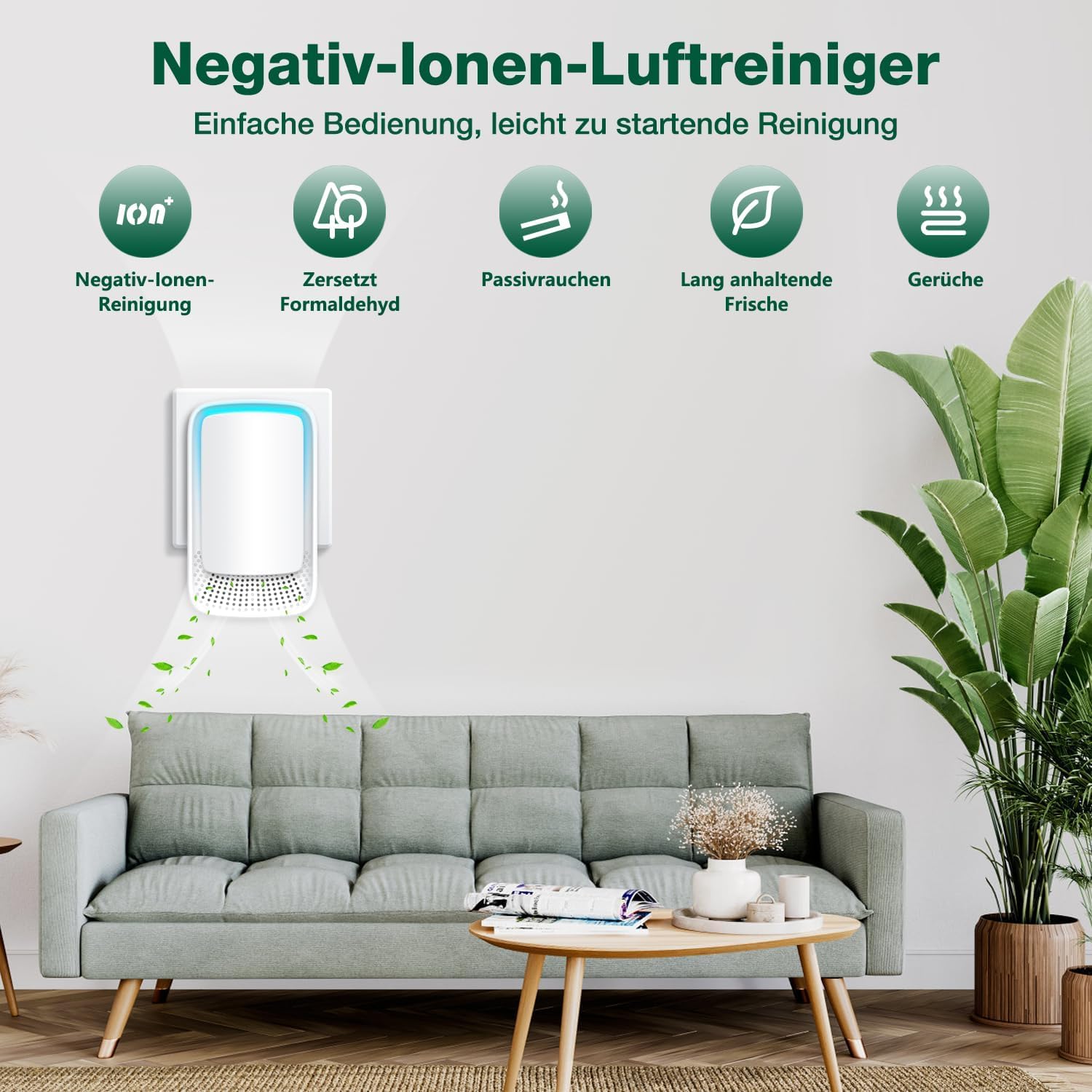 Felsfrei ODRX V2 Luftreiniger, tragbarer Mini-Luftfilter mit Negativ-Ionen, leise
