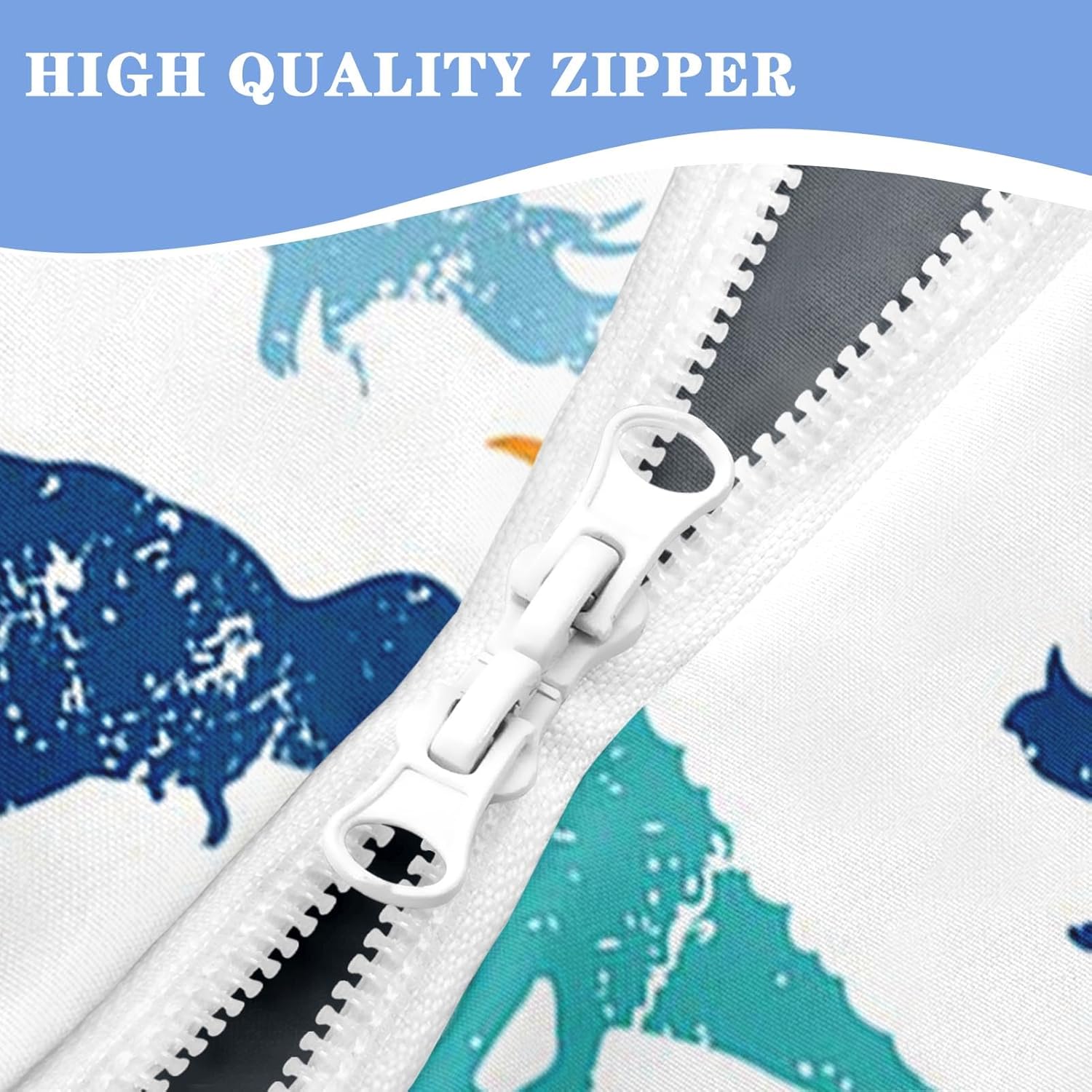 Nesker Twin Zipper Bedding, Printed Dinosaur Zipper Bedding Sets for Boys, 3pcs All in on one, Cute Dino Kids Comforter Set with Fitted Sheet and 2 Pillowcases - Image 3