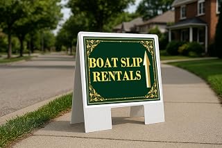 Boat Slip Rentals St. Patrick'S Day Irish Clover Fancy Gold Up Arrows A-Frame Single Sided 23x23 in. sign
