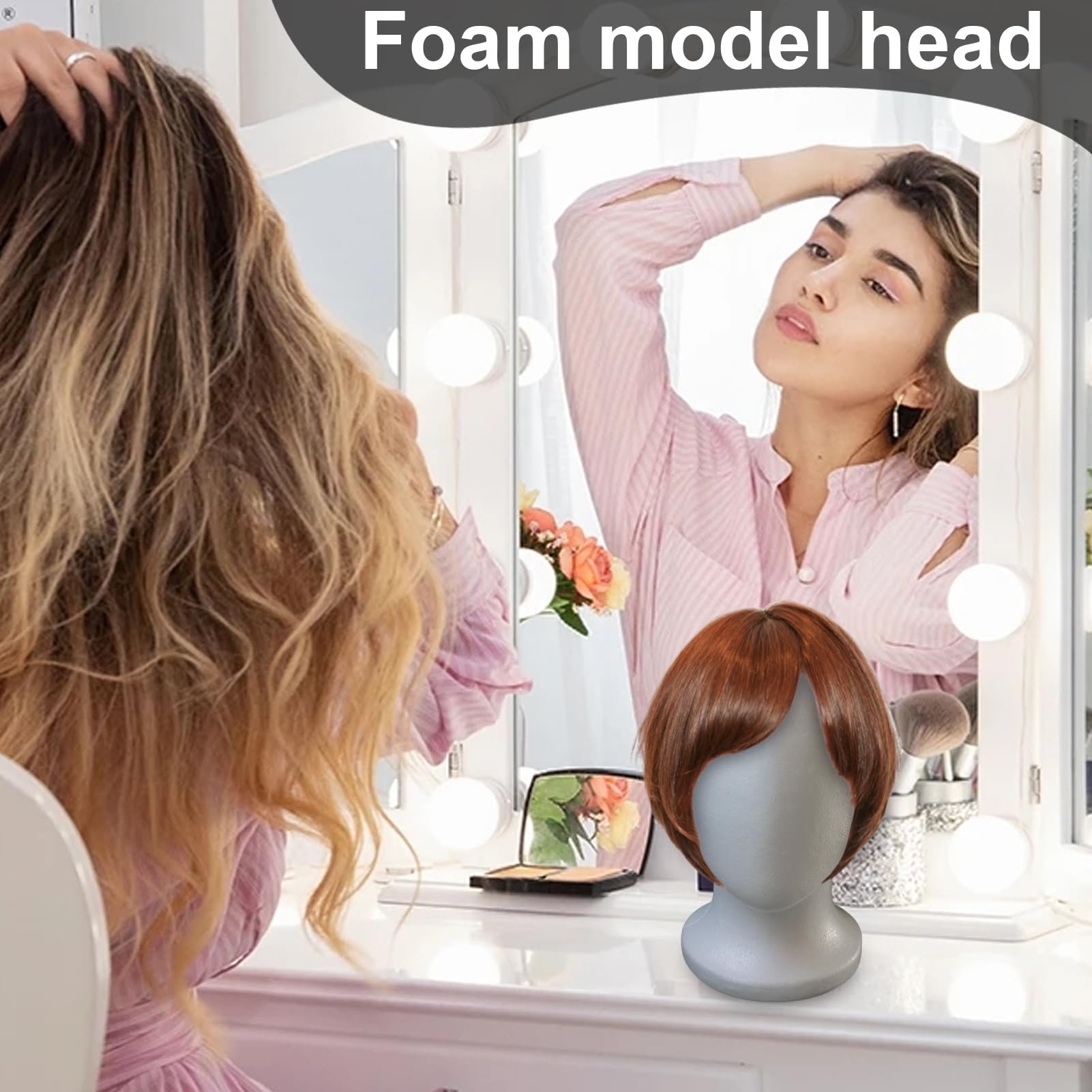 Styropianowy Manekin Głowy - Stojak Z Pianki Do Manekina - Bez Twarzy Stojak Wystawowy Do Kosmetyków Włosów Salon Peruki Model Kapelusze