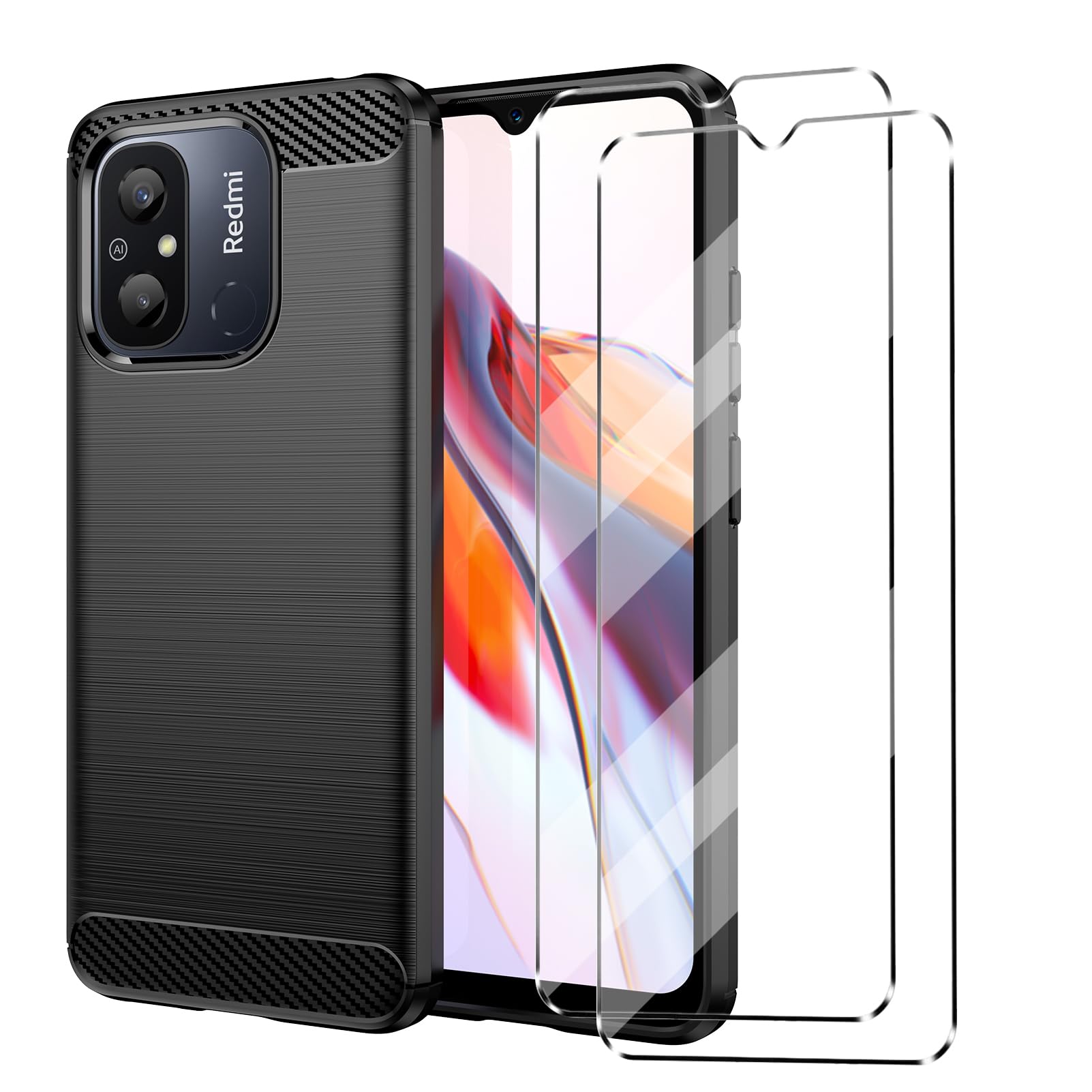 Caisemo 3 Pack Screen Protector For Xiaomi Redmi 12C, Redmi A3,Tempered