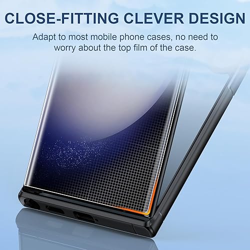 Miniatura 6 de LK Paquete de 3 protectores de pantalla para Samsung Galaxy S23 Ultra no de vidrio compatible con desbloqueo de huellas dactilares Protector de