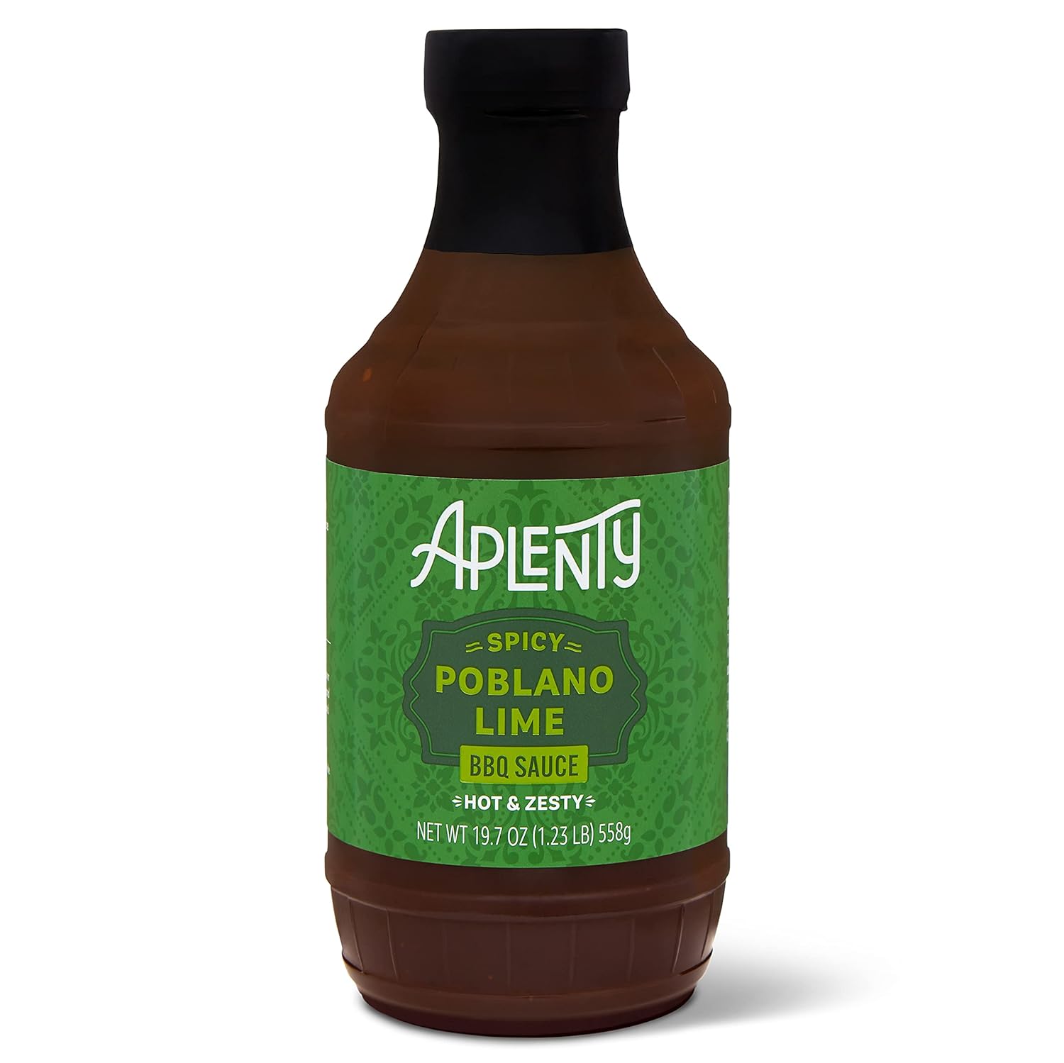 Amazon Brand, Aplenty Spicy Poblano Lime BBQ Sauce, 19.7