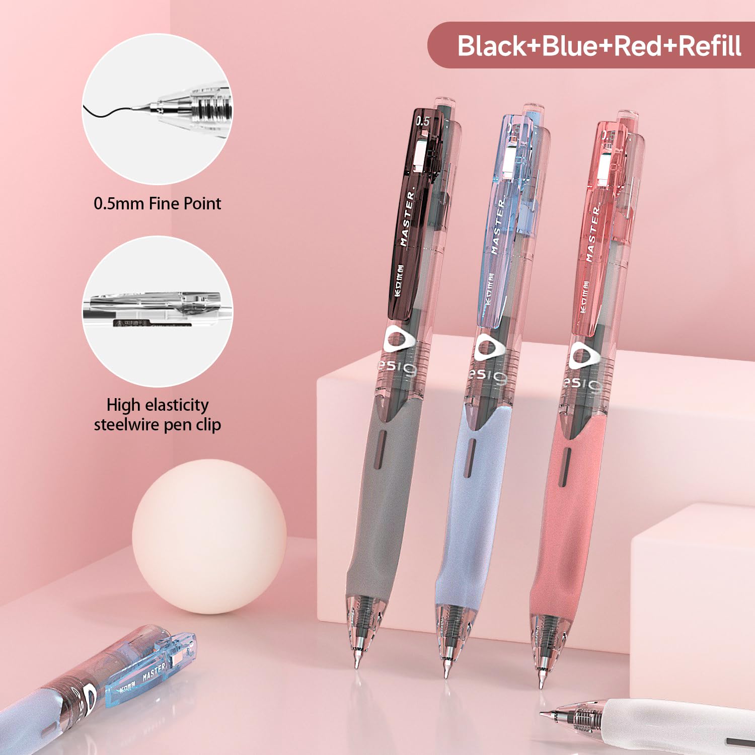 Gelstift-Set für Bibelstudium, mit Textmarkern in Rottönen, 10 Nachfüllungen, 75 Bibelindex-Tabs, kein Verlaufen, ergonomischer Griff, glattes Schreiben, perfektes christliches Geschenk für Tagebücher