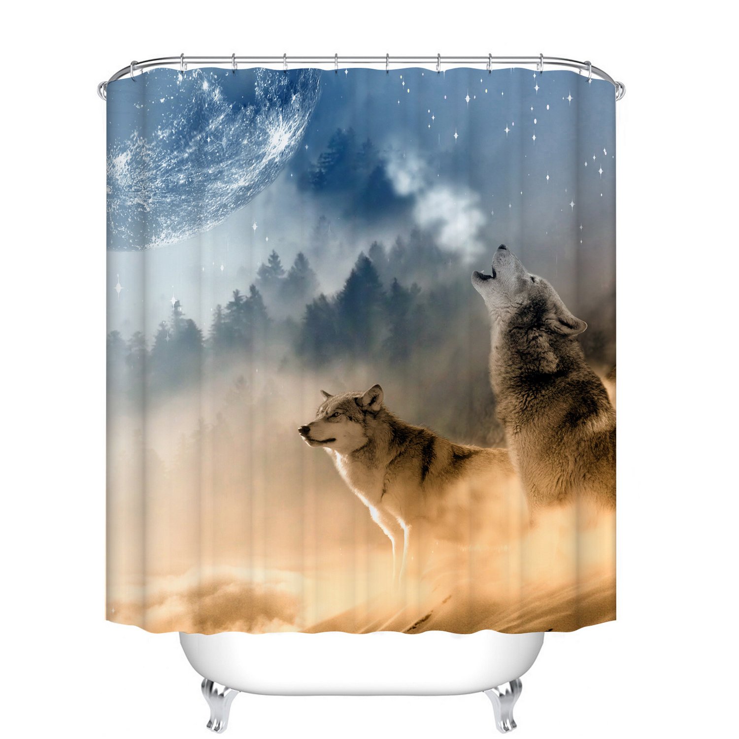 Wolf Shower Curtains Curtains & Drapes