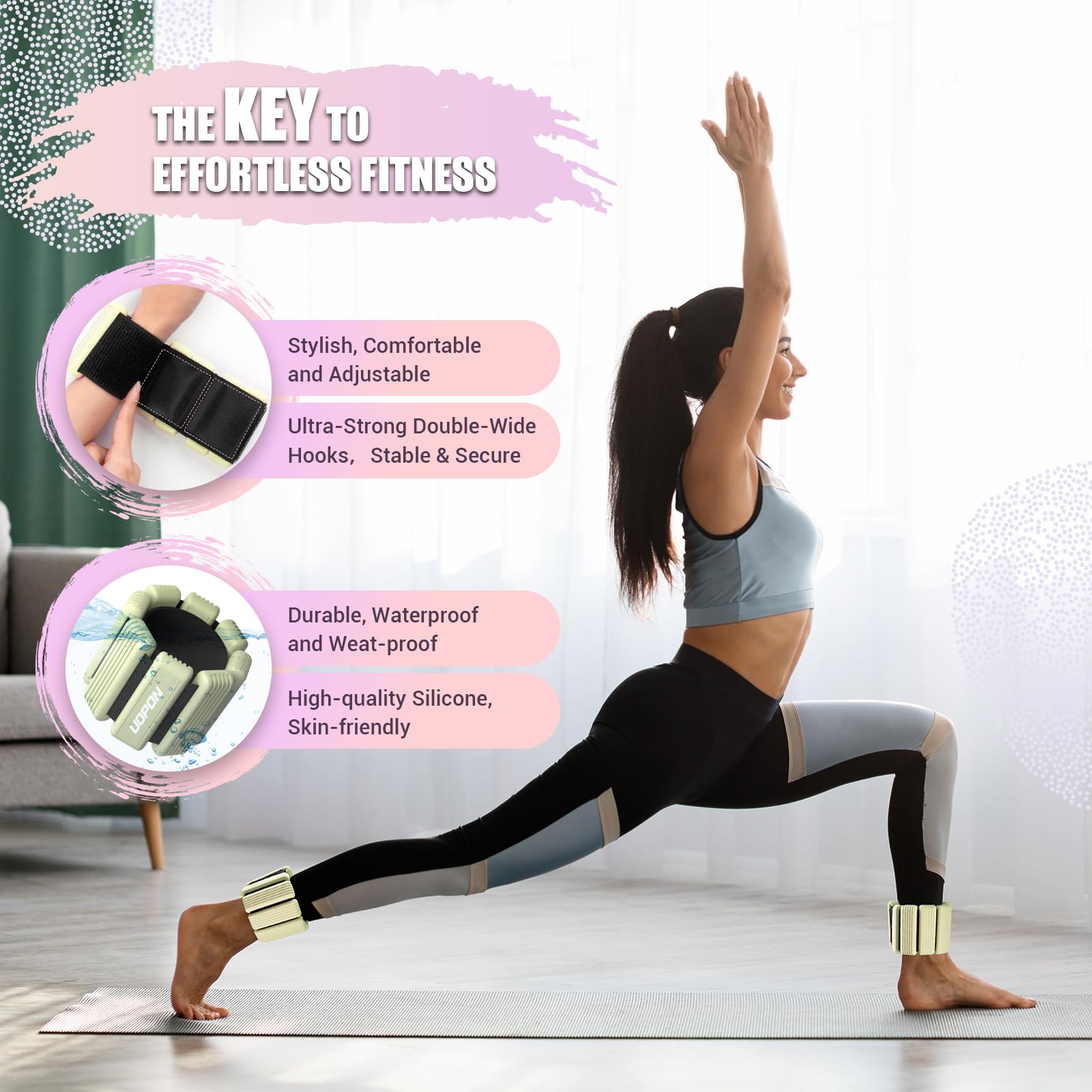 Water Weights For Pool Exercise CAP (2lbs/3lbs Pair) Ankle Weights