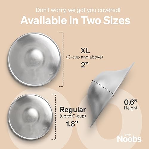 Miniatura 5 de LoveNoobs - Tazas de lactancia plateadas originales de LoveNoobs, protectores de pezones para lactancia materna recién nacida, cubiertas plateadas