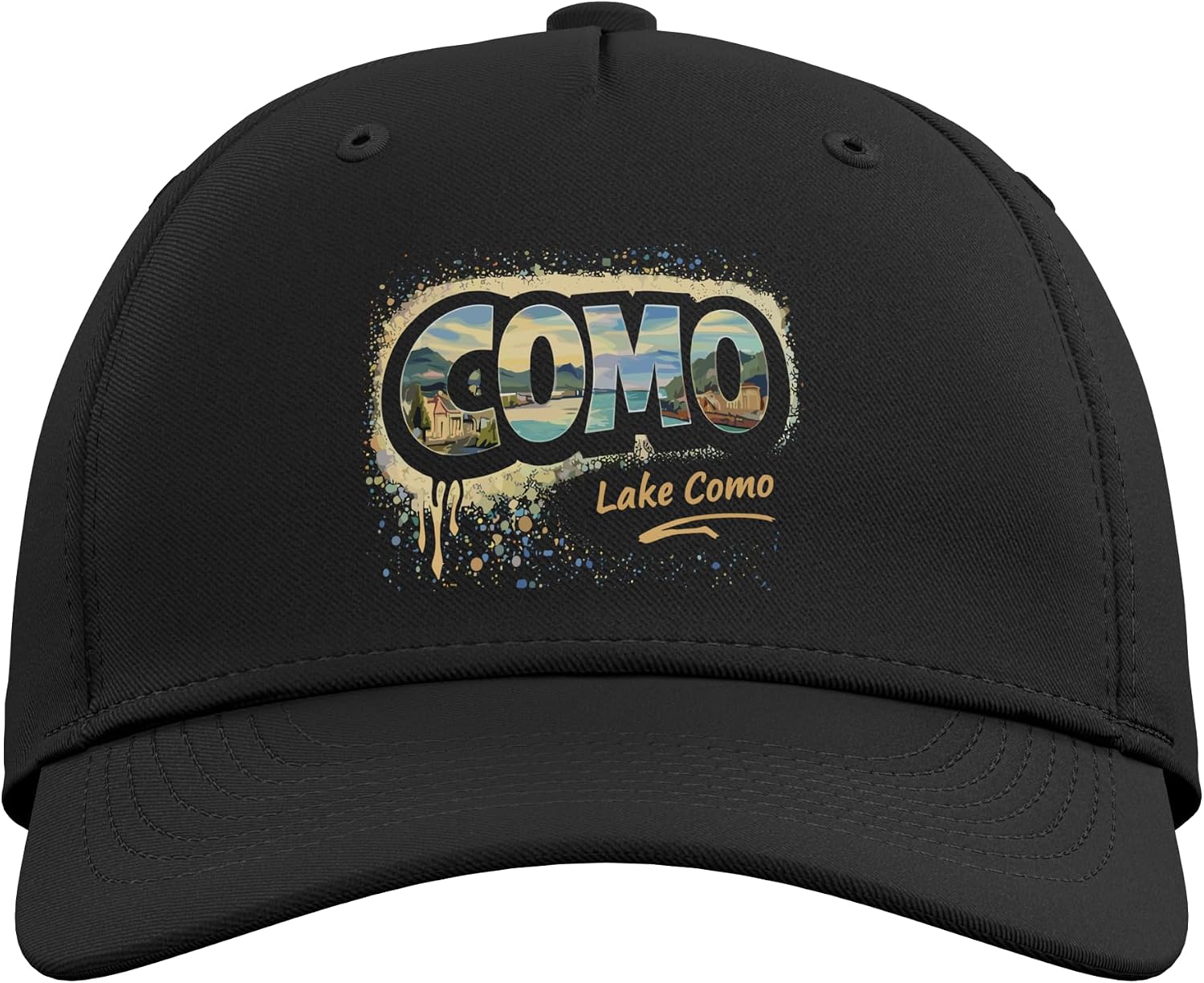 Lake Como Italy Street Art Travel Design Adjustable Baseball Hat