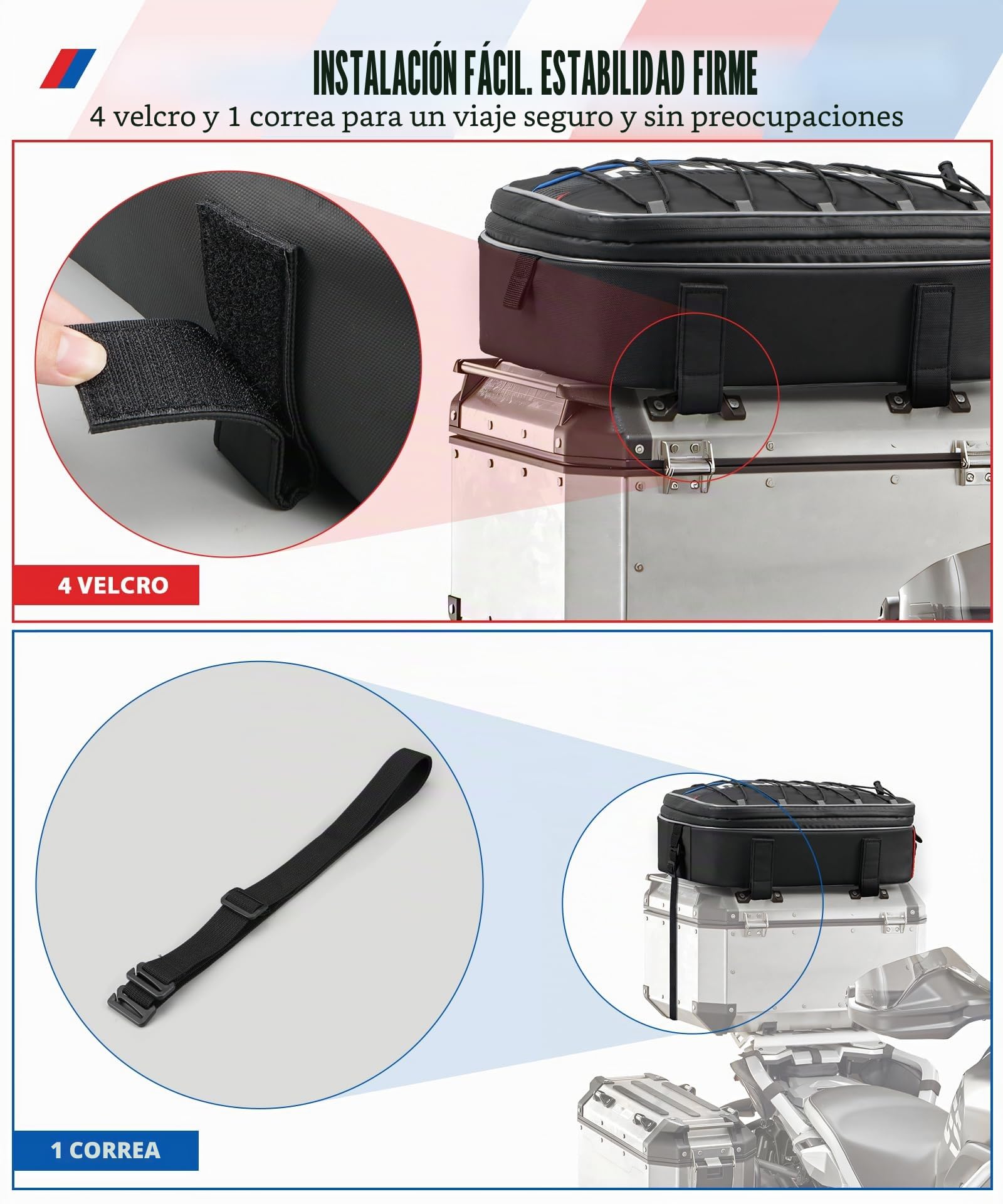 NICECNC Moto Top Case Borsa 20L Espandibile, Multifunzionale Moto Bagaglio Borsa Attrezzi Compatibile con BMW R1250GS R1200GS Adventure 2007-2013, R1200GS LC 2013-2017, F650 700 750 800 850GS