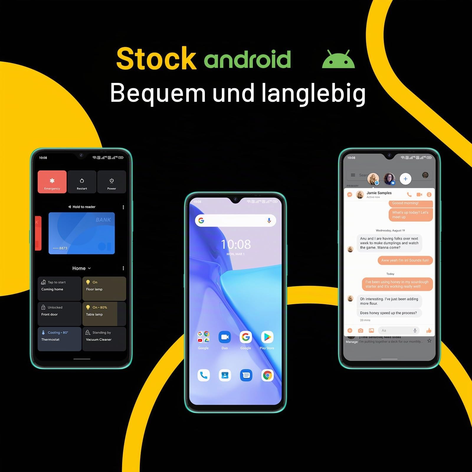 UMIDIGI Smartphone Ohne Vertrag,3GB+64GB Handy Günstig,5000mAh Akku,Android Handy ohne vertrag,6,53" HD+ Display,Octa Core,16MP+8MP,3-Kartenfächer,Dual SIM 4G Handys/OTG(Grün)